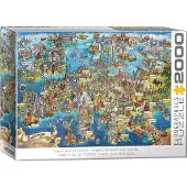 Eurographics puzzel Europa kaart - 2000 stukjes legpuzzel.