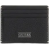 GUESS Leren kaarthouder Boston Card Holder Black zwart