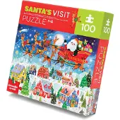 Crocodile Creek kerst puzzel 100 stukjes - Santa's visit - duurzaam speelgoed.