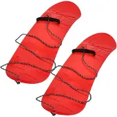 KOTARBAU 2 stuks Speelgoed Snowboard, Kunststof, 68x20 cm, Rood- Sneeuw Slee, Plastic Glijder Sneeuw, zonder Binding, met Touw, Sneeuwglijder, Slee