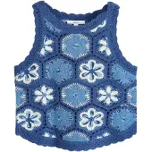 Next Gebreide top navy / royal blue/koningsblauw / wit