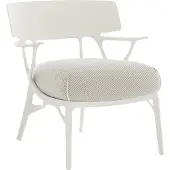 Kartell A.I. lounge stoel gemaakt van gerecycled materiaal incl. zitkussen