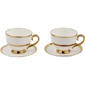 Pols Potten Theekop Golden Finds White (Set van 2)
