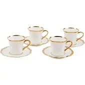 Pols Potten Koffiekop Golden Finds White (Set van 4)