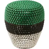 Pols Potten Poef Dot Stool Striped Dark Green Combi