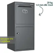 Logixbox Pakketbrievenbus Logixbox Frontbox DeLuxe - grijs