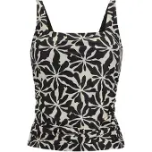 Regatta Dames Loria Abstract Floral Tankini Top (Zwart/Wit)