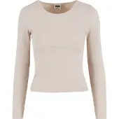 Urban Classics Shirt met lange mouwen - Heat Slim Top met lange mouwen - XS tot XL - voor Vrouwen - grijs - Maat XS