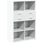 vidaXL Hoge kast 80x42,5x124 cm bewerkt hout wit