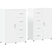 vidaXL Dressoirs 2 st 60x31x84 cm bewerkt hout wit