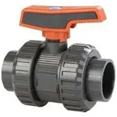 Cepex 37043 Pvc-u Ø50 Ball Valves Standard Series Ptfe Epdm Solvent Socket Black Dot Zilver