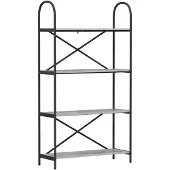 vidaXL Boekenplank 4-laags 80 x 30 x 146 cm Bewerkt hout Grijs Sonoma