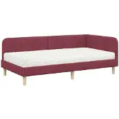 vidaXL Hoek Bed Frame Wijnrood 90 x 200 cm Stof