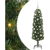 vidaXL Kunstkerstboom Groen 150 cm PVC en Staal en Kunststof