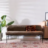 Livin24 Eetkamerbank Momo chenille mocha 155 cm