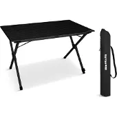 TRVLMORE Campingtafel - 120x70x70cm - Lichtgewicht met Aluminium Frame - Vouwtafel Verstelbaar - Kampeertafel - Klaptafel - Zwart