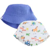 Next Hoed violetblauw / lichtoranje / wit