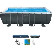 Intex Ultra Xtr 549x274x132 Cm Steel Rectangular Frame Above Ground Pool Grijs 17203 Liters