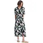 Roxy Island Escape Printed Midi-jurk Met Korte Mouwen