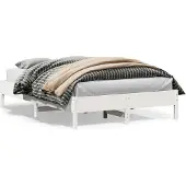 vidaXL Bedframe zonder matras massief grenenhout wit 120x200 cm