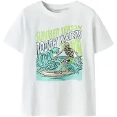 Name it Shirt 'NKMFRANS' smaragd / lichtgroen / zwart / wit