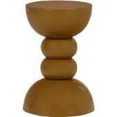 Woood Miel Bijzettafel Ø35 CM - Mangohout - Honinggeel - 51x35x35