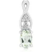 Cavill - Zilveren Hanger Amblygoniet 0 38 ct uit Brazilië - 925 Sterling Zilver Gerhodineerd - 6 Zirkonen 0 04 ct - Elegant & Tijdloos