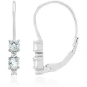 Cavill - Zilveren Oorbellen Gerhodineerd 925 Sterling Zilver - 4 Amblygoniet 0 408 ct & 4 Zirkonia 0 075 ct - Elegant Rond Blauw 20 mm