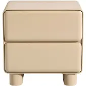 Vente-unique Nachtkastje met 2 laden – MDF – Beige gelakt - AUNELA
