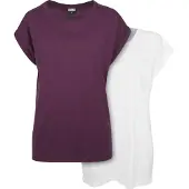 Urban Classics - Extended Shoulder 2-pack Top - XS - Wit/Paars