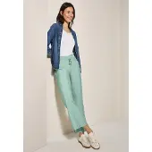 Cecil Dames Wide Legs gestructureerde broek - Groen - XXL