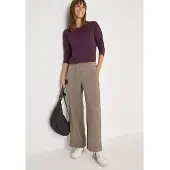 Cecil Dames Zachte chenille broek Wide Legs - Beige - XL