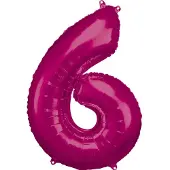 Amscan Folieballon 55 X 88 Cm Nummer 6 Roze