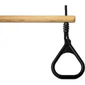 Buitenspeelgoed Keupink Houten Ringtrapeze met Kunststof Ringen zwart - BR touw zwart