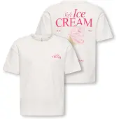 ONLY Koghelen T-shirts Dames Wit 134/140