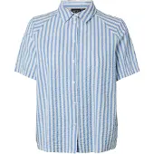 Pieces Blouse 'PCStinna' lichtblauw / wit