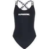 Superrebel badpak Venice zwart Meisjes Polyester Effen - maat 164