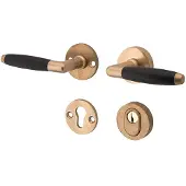 Artitec SKG3 kruk/kruk op rozet Ton links + kerntrekbeveiliging messing antiek