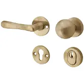 Artitec SKG3 knop/kruk op rozet Linea links + kerntrekbeveiliging messing antiek