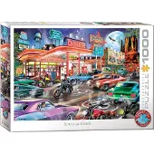 Eurographics puzzel Route 66 Diner - legpuzzel 1000 stukjes auto.