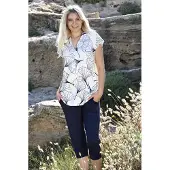 Ringella Elegante pyjama ginkgobladeren - Wit - Maat - 36