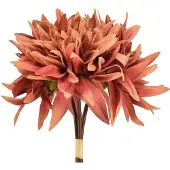 Viana Kunstdahlia's roodbruine bloemen Ø15cm L28cm 3 st