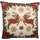 Clayre & Eef Kussenhoes 45x45 cm Beige Polyester
