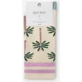 Sissy-Boy Lichtgele sokken met palm print | Maat: 36-38