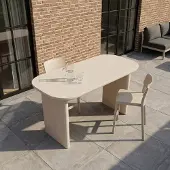 Giga Meubel Countertafel Maya Deens Ovaal Beige 160cm Outdoor