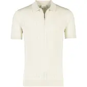 Profuomo Creme polo met rits normale fit