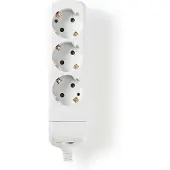 Nedis Stekkerdoos | Randaarde stekker / Type F (CEE 7/7) | 3-wegs | 3680 W | 16 A | Wit | 1 stuks - EXSO300F1WT EXSO300F1WT