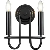 Kichler Wandlamp Capitol Hill, dimbaar, zwart, Woon-/ Eetkamer, metaal, wandlamp