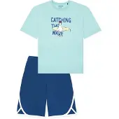 Schiesser Nachtkledij ' Teens Nightwear ' blauw / turquoise