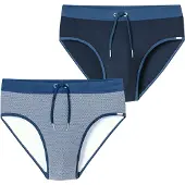 Schiesser Zwembroek ' Ocean Swim ' blauw / nachtblauw / wit